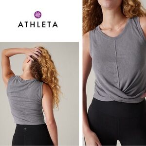 Athleta Breezy twist Tank - coastline grey